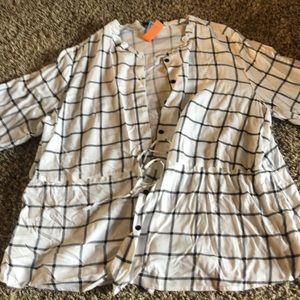 Black and white checkered top